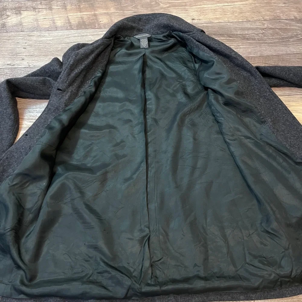 Banana Republic Womens Charcoal Gray Wool Blend 3 Button Car Coat Jacket Small